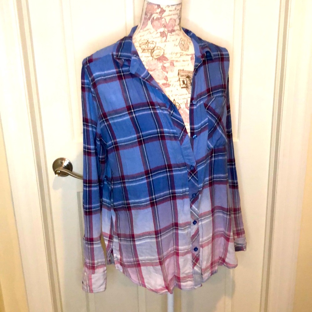 Arizona Jean Co Long sleeve flannel blue Fade med